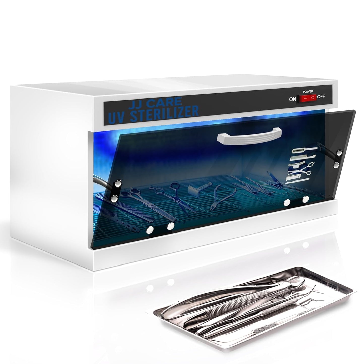 JJ CARE UV Sanitizer Cabinet – 8L Capacity, Manual Timer, Professional Tabletop UV Sanitizer Cabinet for Salon, Spa, Office & Home Use, 99% Sanitization Efficiency