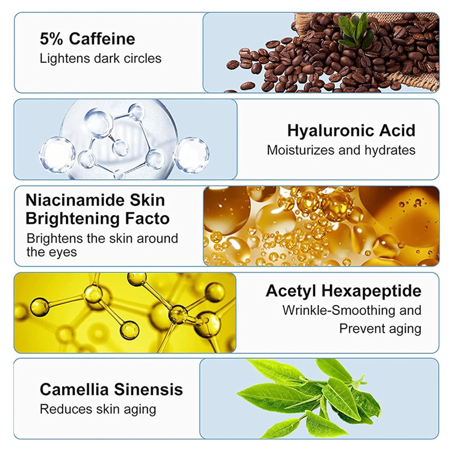 5% Caffeine Eye Cream, Under Eye Brightener, Eye Roller for Puffy Eyes, Dark Under Eye Circles Treatment, Eye Cream for Puffiness and Bags Under Eyes, Under Eye Serum & Eye Oil Roller #01