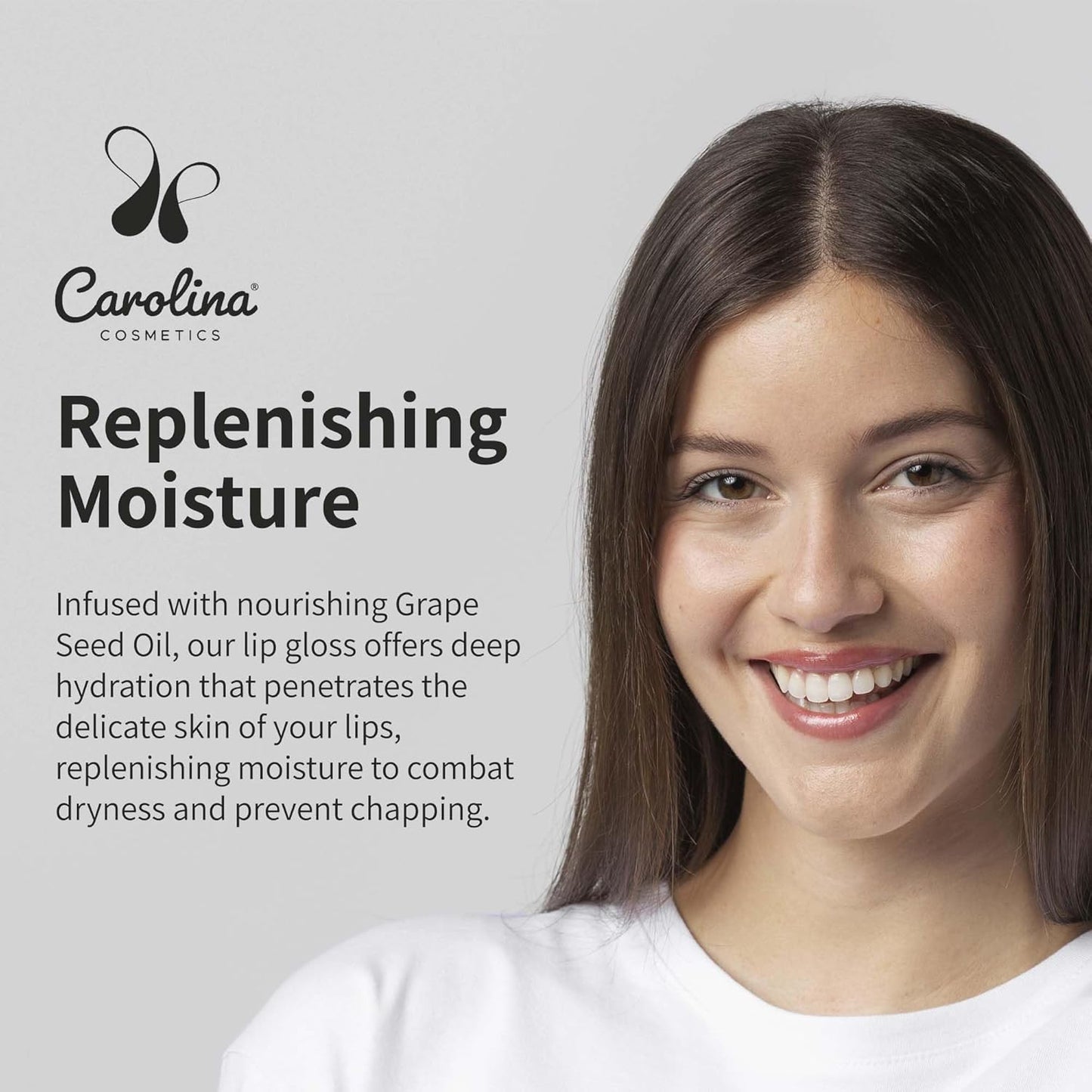 Clear Quartz Lip Gloss with Sunflower Seed Oil - Hydrating, Vegan, Non-Sticky - With Cacao & Grape Seed Oils - 5g/0.18oz