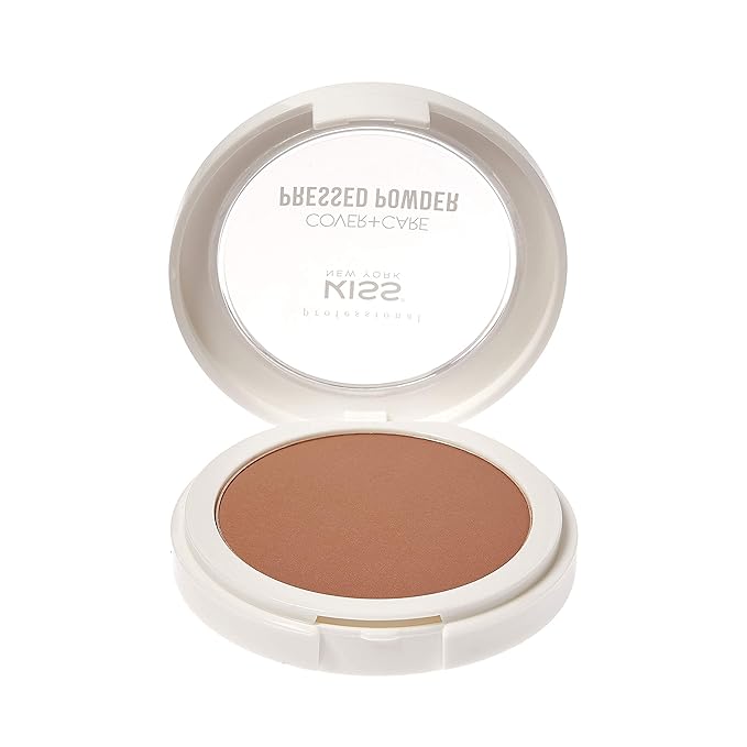 KISS Cover and Care Acne Control Pressed Powder Shine Free Face Light Weight Makeup Setting Powder - APP340 (Caramel)