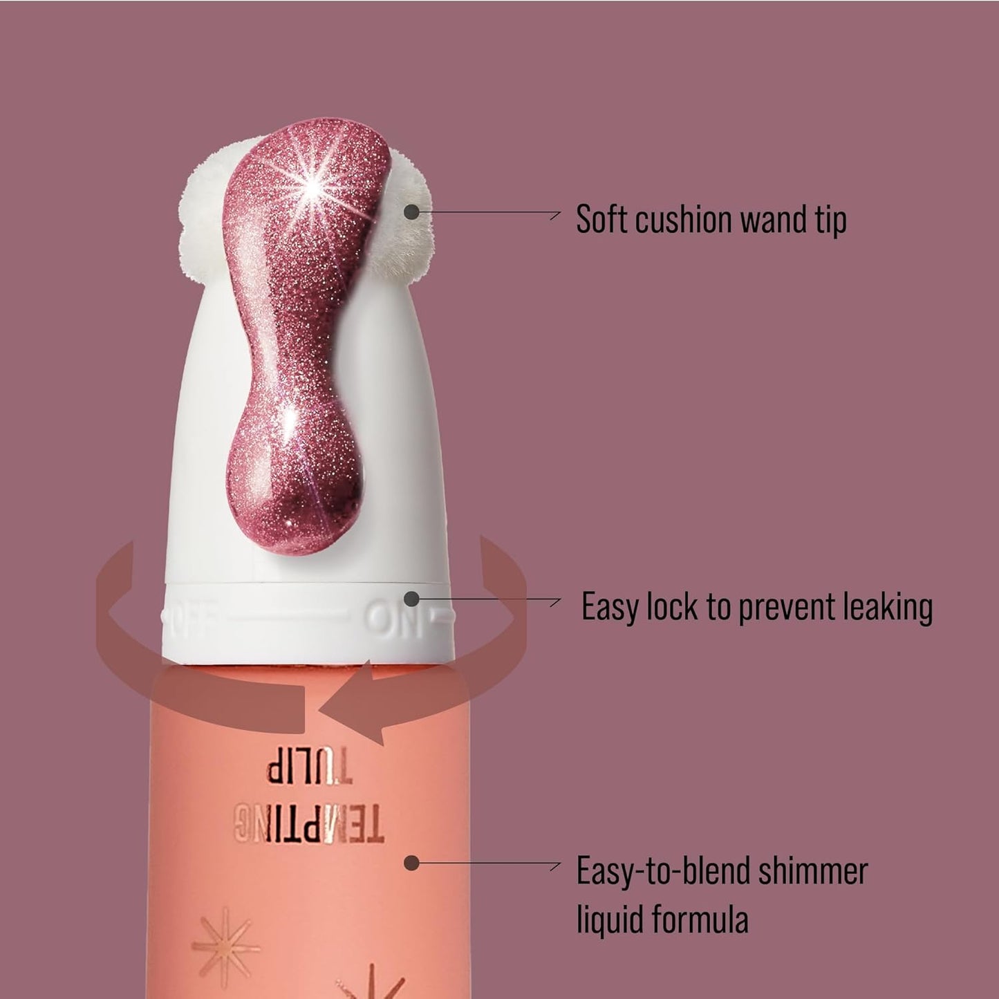 Kiss New York Professional Pearl Liquid Blush Beauty Wand, High Pigment Glow for Cheek, Eye & Lip, Non-Greasy Hydration Lightweight with Sponge-Tip Applicator (Tempting Tulip)