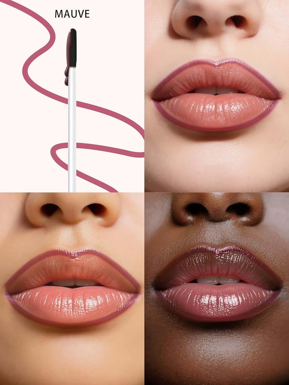 Lip Stain Peel Off Lip Liner Stain with Tweezer, Long Lasting Matte Lip Tint Tattoo, Highly Pigmented Color Lip Makeup, Waterproof Lipstick, Transfer-proof Lipstain for Women, Mauve