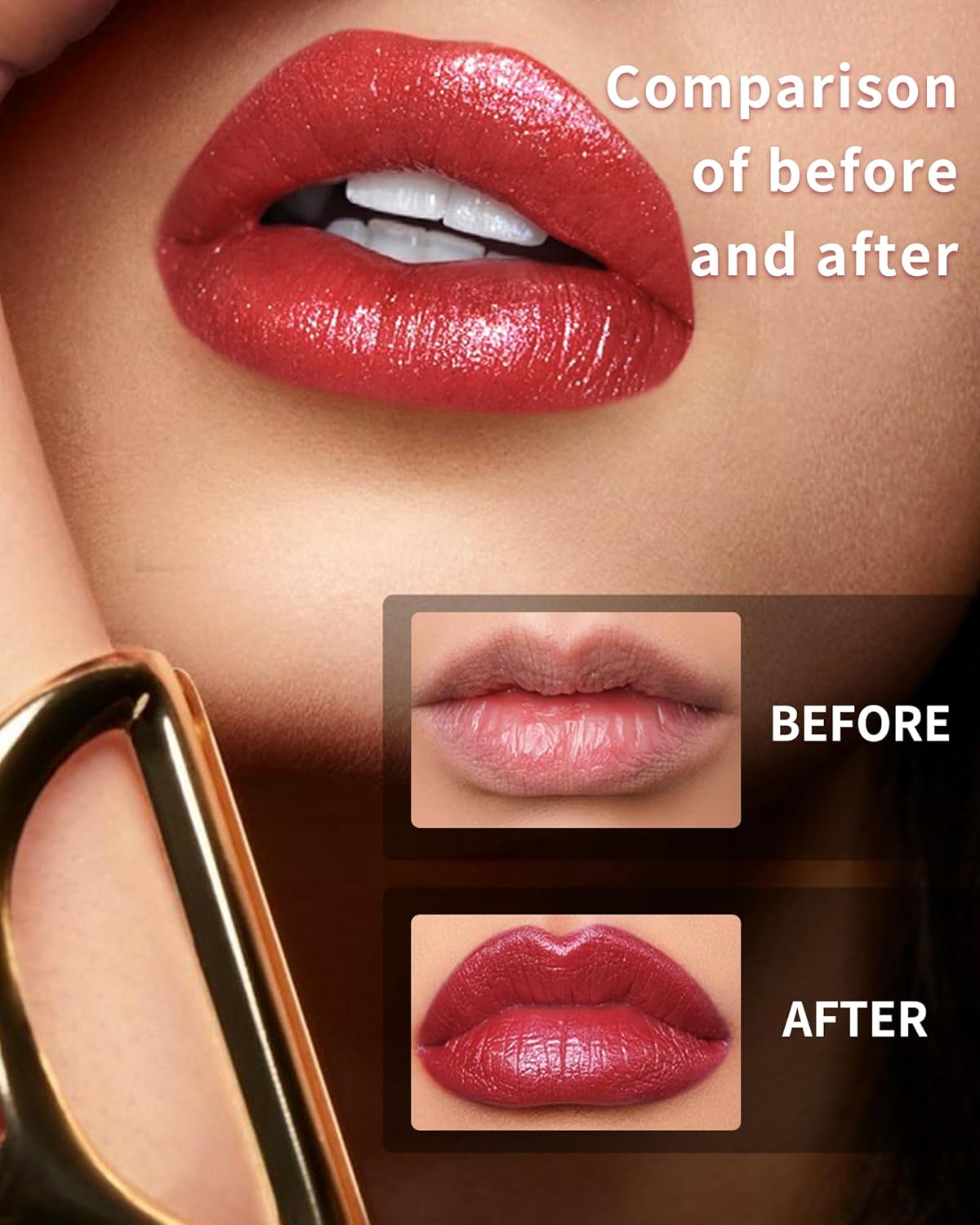 Glitter Metallic Shimmer Coral Pink Lipstick Long Lasting,Diamond High Pigmented Red Metallic Matte Liquid Lipstick Non-Stick Lip Gloss,Transferproof Lip Color Lip Stick Makeup for Women-02