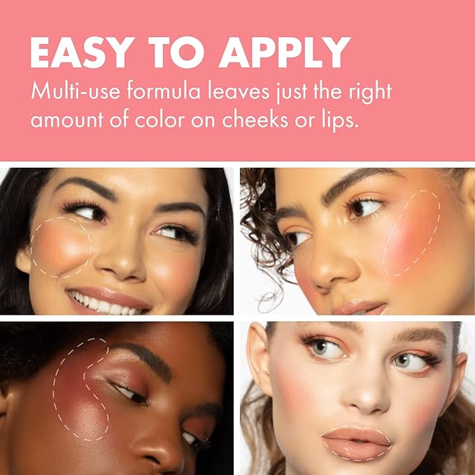 Milani Cheek Kiss Liquid Blush Makeup - Blendable & Buildable Cheek Blush, Lightweight Liquid Blusher and Cheek Color (Rose Romance)