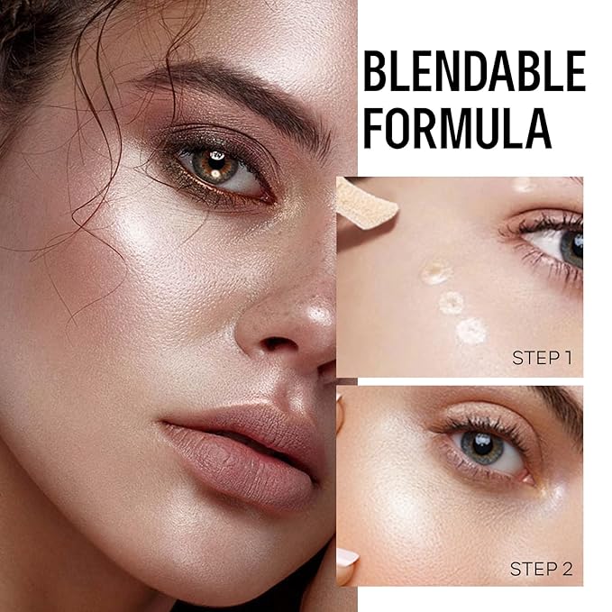 KYDA Liquid Highlighter, Natural Shimmer Tinted, Lasting Glossy Finish, Silky Creamy Lightweight Cover, Radiant Glow Face Enhancing Makeup, Body Liquid Illuminator-Champagne