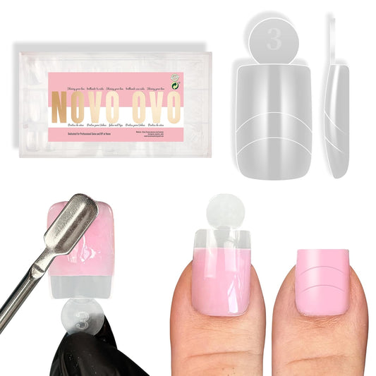 Upgrade Toe Dual Nail Forms for Poly Gel with Inner French Tips Auxiliary Line for Toenail Extension, Square Soft Gel Nail Extension, Full Cover Molds for Pedicure DIY x 15 Sizes 270 pcs