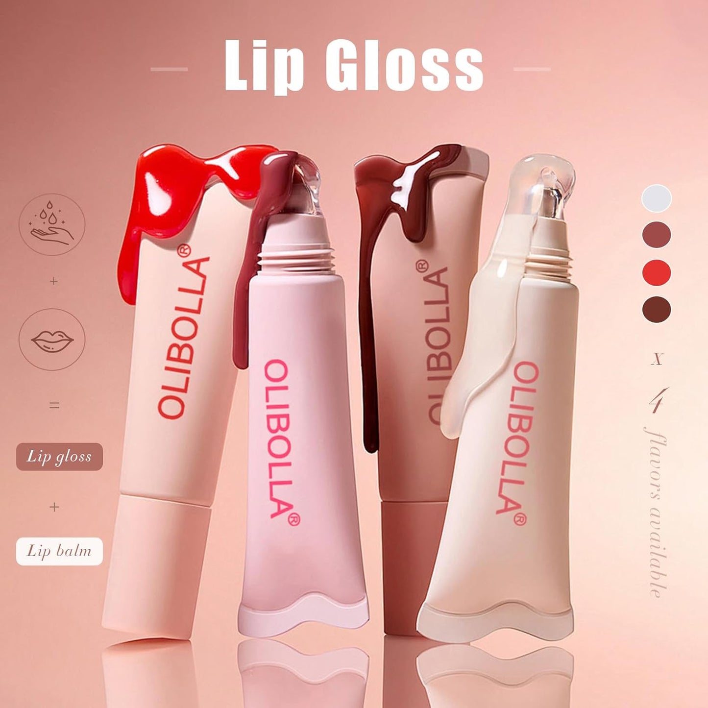 Tinted Lip Balm, Buildable Lip Color, Hydrate, Glossy, Lightweight, Sheer tint, 3-in-1 Moisture, Repair and Color, 0.33Oz(03 melon)