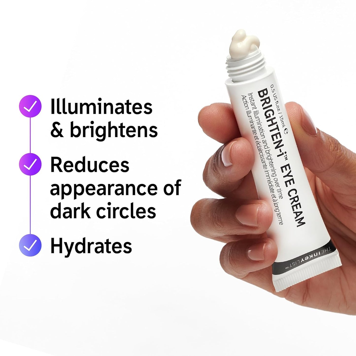 The INKEY List Brighten-I Eye Cream, Under-Eye Cream Helps Reduce Appearance of Dark Circles and Boost Skin’s Glow, Makeup Under-Eye Primer, 0.50 fl oz