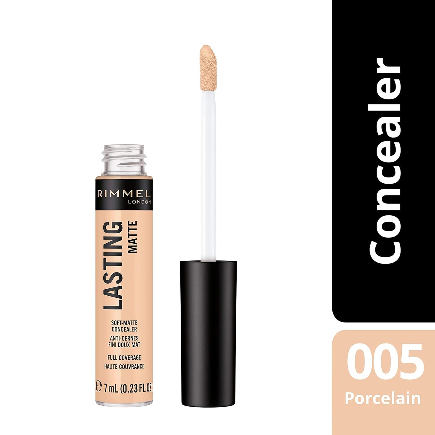 Rimmel London Lasting Matte Concealer, Shade 005 - Porcelain, 005 - Porcelain, 7 ml
