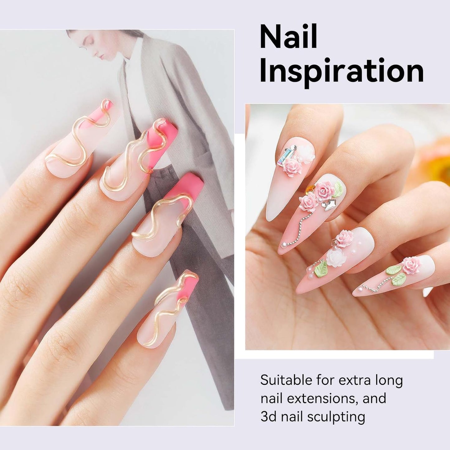 Solid Builder Gel For Nails, White 3D Nail Art Hard Gel For Nails 18g Non-Sticky Hand Molding Carving For Nail Sculpting Extension Salon DIY At Home