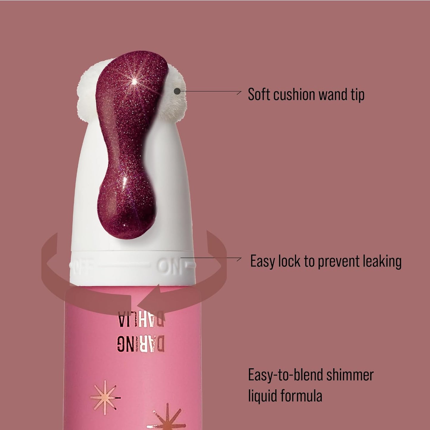 Kiss New York Professional Pearl Liquid Blush Beauty Wand, High Pigment Glow for Cheek, Eye & Lip, Non-Greasy Hydration Lightweight with Sponge-Tip Applicator (Daring Dahlia)