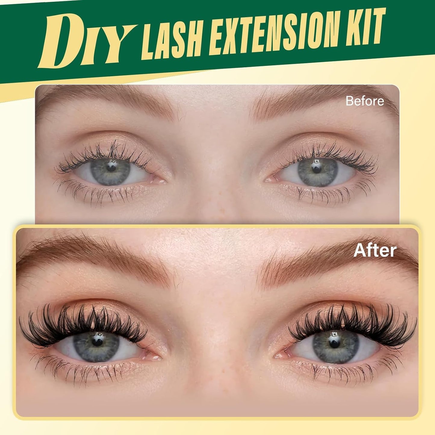 KEYYOULASH DIY Lash Extension Kit 120pcs 8-18MIX Lash Clusters Eyelash Extension Kit with Lash Bond and Seal,Remover,Applicators for DIY Lash Extensions at Home (KY01 Kit)