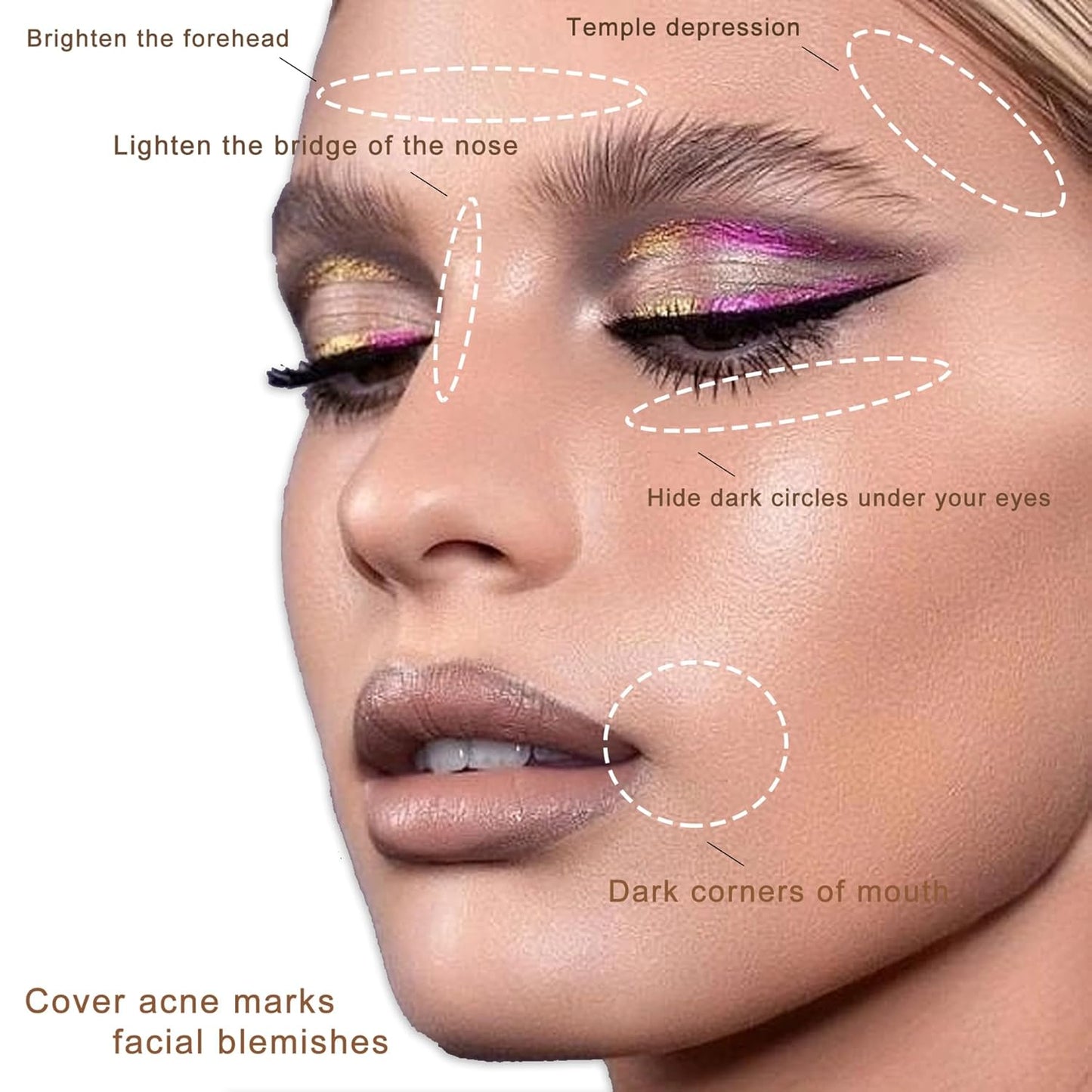 Cream Concealer Corrector Correcting Contour Makeup Set under Eye Concealer Cream Kit for Dark Circles and Blemish 9