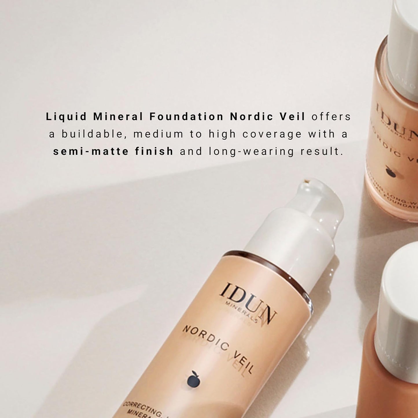Nordic Veil Foundation - Full and Poreless Coverage, Long Lasting, Soft Matte Finish - Purified and Safe for Sensitive Skin - 301 Jorunn - Extra Light Neutral - 0.88 oz
