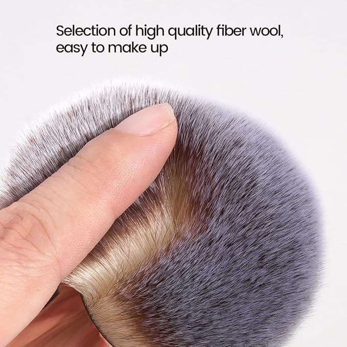 MAANGE 7pcs Makeup Brush Set Double Sided Kabuki Makeup Brushes Contour Brush for Foundation Liquid Powder Concealer Cream Cosmetics Bronzer Blending Blush Buffing Makeup Tools (Gold)