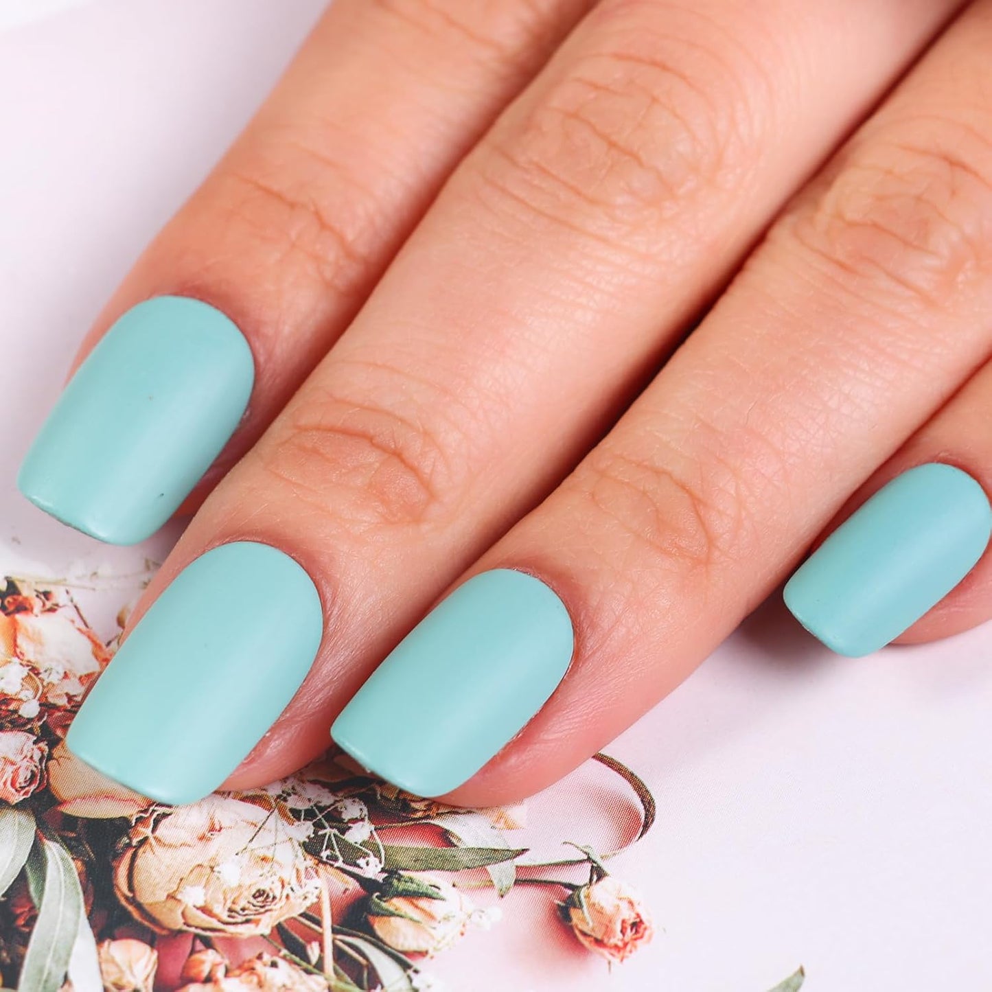 Matte Nail Polish Air Dry Nail Lacquer for Nail Art Varnish, Mist Effect Matte Finish Velvet Nail Polish, 0.35 fl oz (Cyan-14, 10 ML)