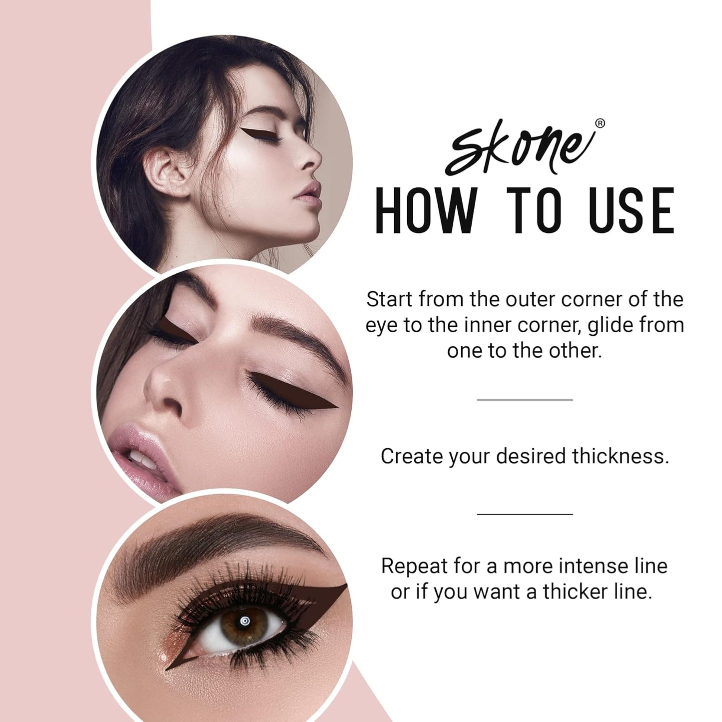 Skone Cosmetics Insanely Intense Tattooed Eyeliner Pen - Waterproof Liquid Eyeliner, Long Lasting, Sweat Proof, Smudge Proof Felt Tip Liquid Eyeliner - Pigmented Eye Liner Makeup - Brown (0.07oz)