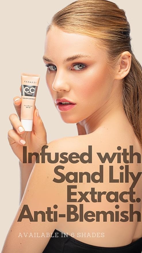 FARMASi Make Up BB Cream Beauty Balm, Full-Coverage Foundation, Concealer, Moisturizer BB Cream for All Skin Types, 1 fl. oz. / 30 ml (Light)