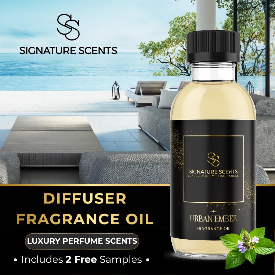Luxury Hotel Inspired Fragrance Oils for Diffusers (4.05 Fl Oz, Urban Ember)