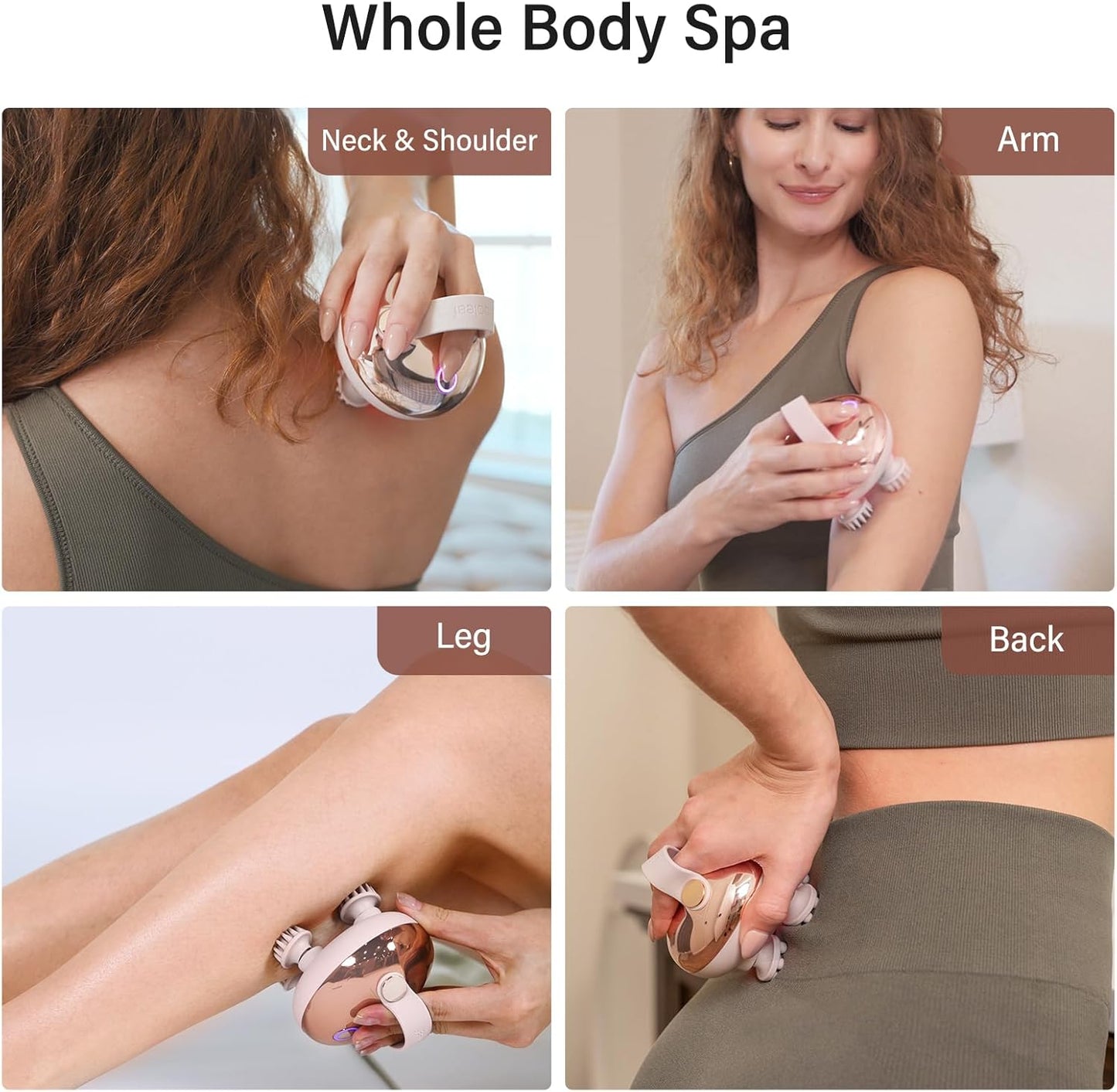 arboleaf Scalp Massager Kneading Head Massager Scalp Stress Relax Portable Rechargeable Hair Massager Shower Massage Waterproof Cat Massager Scratcher,Gift for Mom Dad