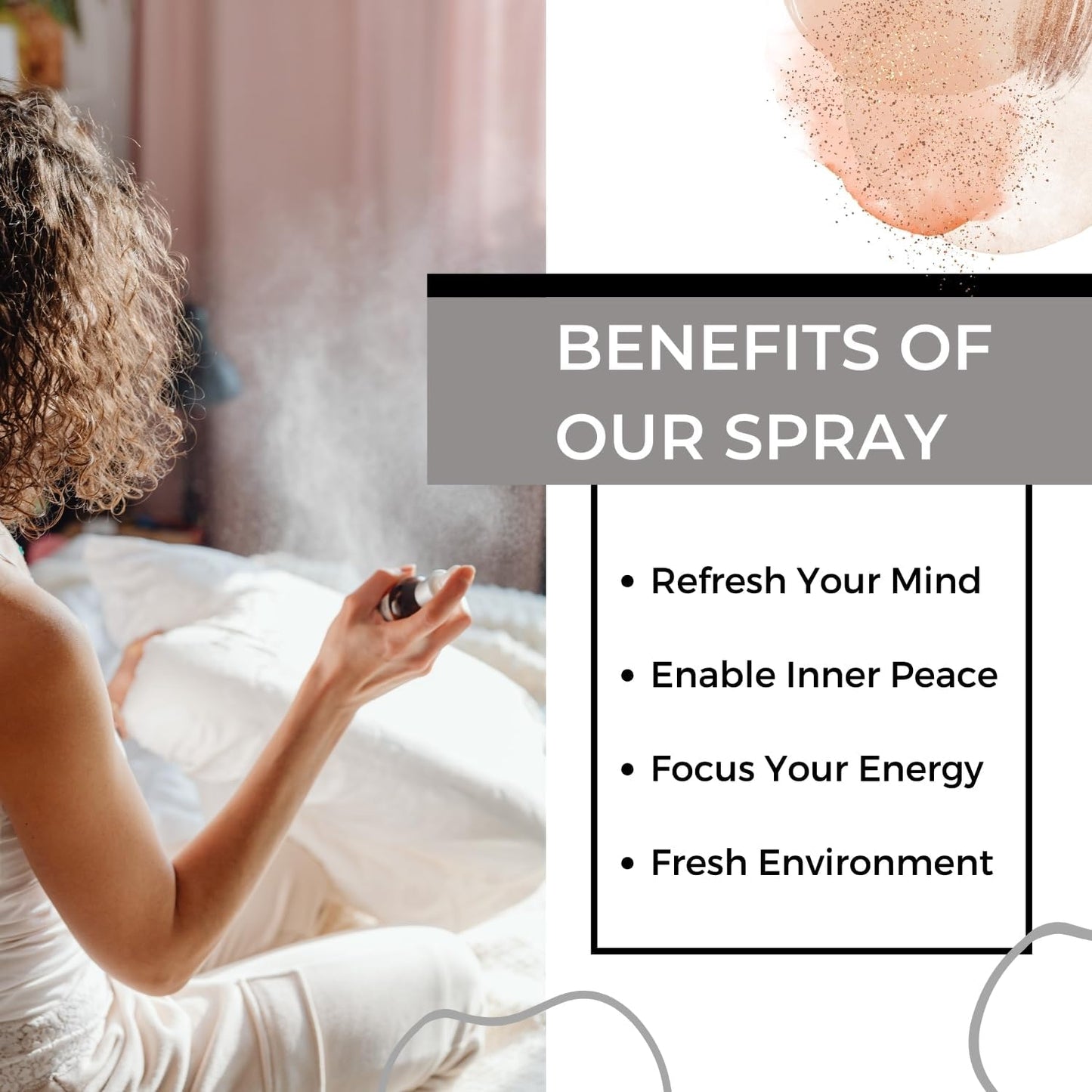 Benatu Peppermint Eucalyptus Essential Oil Blend Spray for Body and Hair, Multi-Use Natural Breathe Scent Aromatherapy Room Mist for Linen, Bedding, Fabric, Pillow, Car 4 fl oz