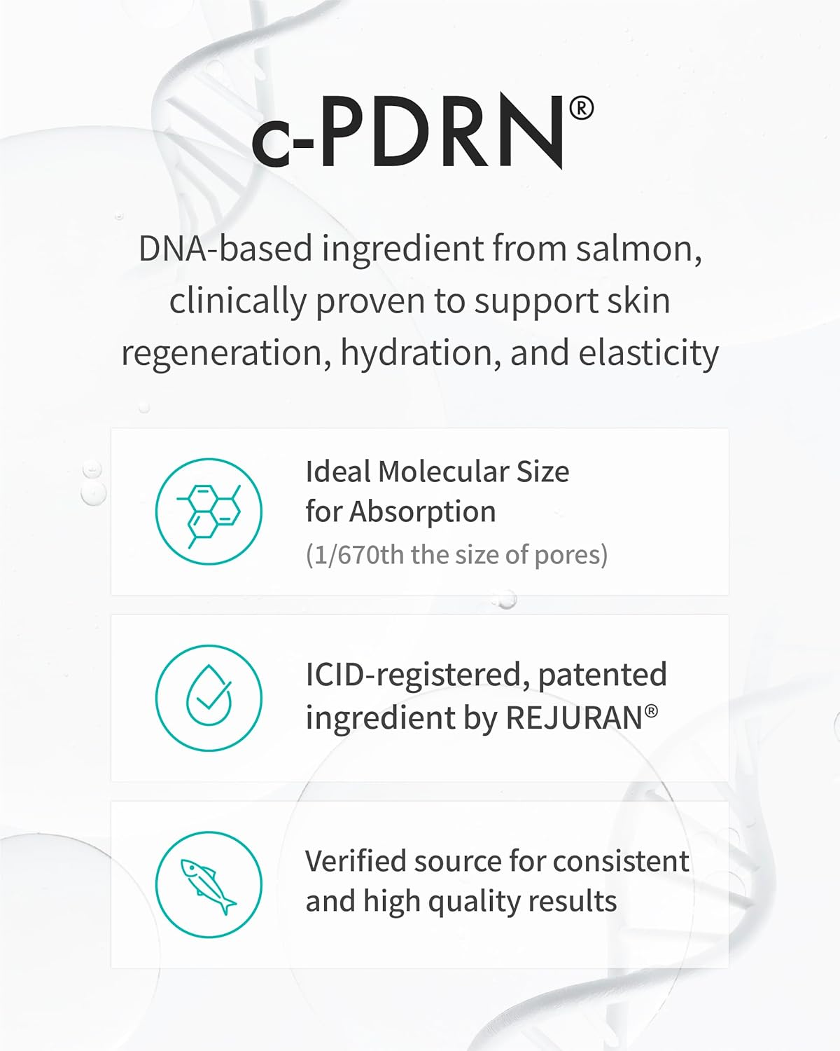 REJURAN® Turnover Ampoule, c-PDRN® [Larger Size] - Original Salmon DNA PDRN Face Serum for Rejuvenation, Firming, Hydration & Youthful Glow, Smooths Skin Texture. Korean Skincare (1.69 fl oz)
