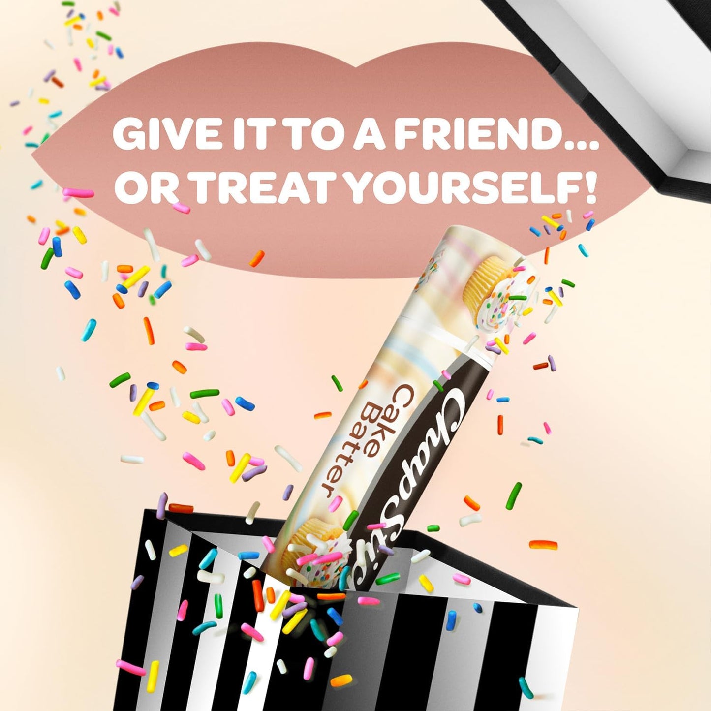 ChapStick Bulk Lip Balm, Cake Batter, 12-Pack – Delicious & Sweet Lip Moisturizer for Dry Lips, Birthday Gifts, Stocking Stuffers, 0.15