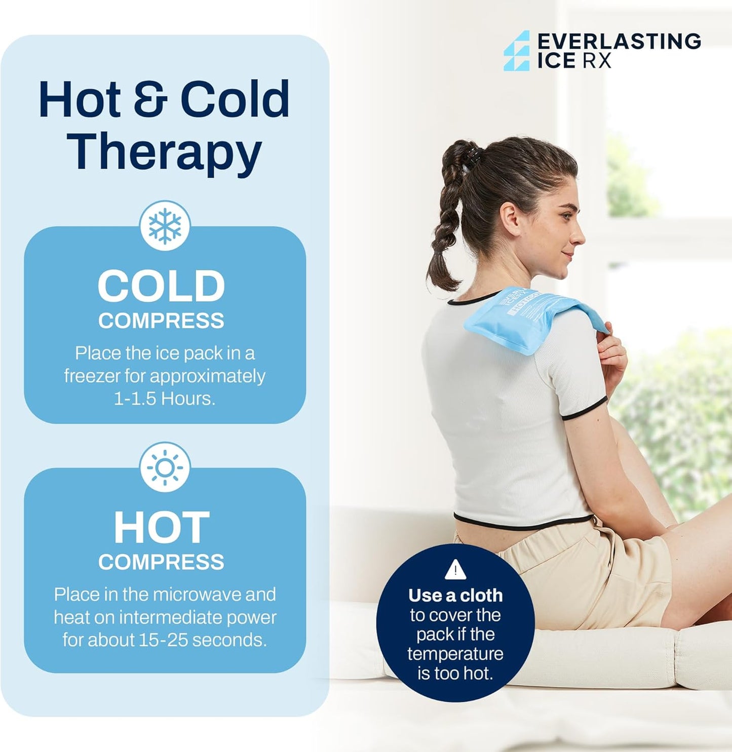 Reusable Hot and Cold Gel Soft Ice Packs - 4 Pack Large Gel Ice Pack - Hot and Cold Therapy Solution for Injuries, Cold Packs for Pain Relief - Ice Packs for Injuries Reusable - 10 x 5