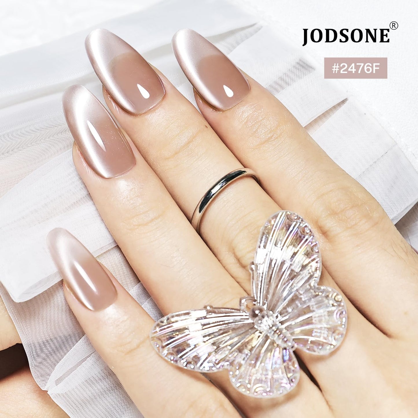 JODSONE 10ml Cat Eye Gel Nail Polish Set Pink Brown Collection 6 Colors for Holographic Glitter Cat Eye with Magnet at Home Salon Design Gift for Girls