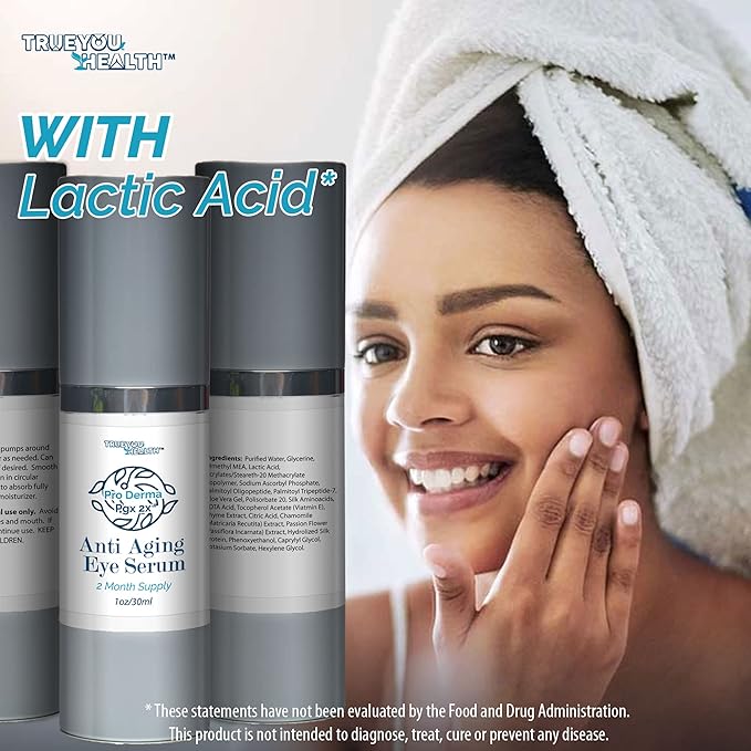 Pro Derma Pgx 2x Anti Aging Eye Serum - 2 Month Supply - Improved Formula to Promote Youthful Appearance - Support Reduced Puffiness & Undereye Bags - Minimize Appearance of Wrinkles & Dark Circles