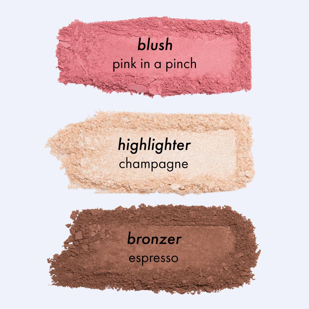 Subtl Beauty 3-in-1 travel makeup kit by subtl staks | powder blush, bronzer, and highlighter | includes mirror lid and mini brush | for dark-deep skin tones