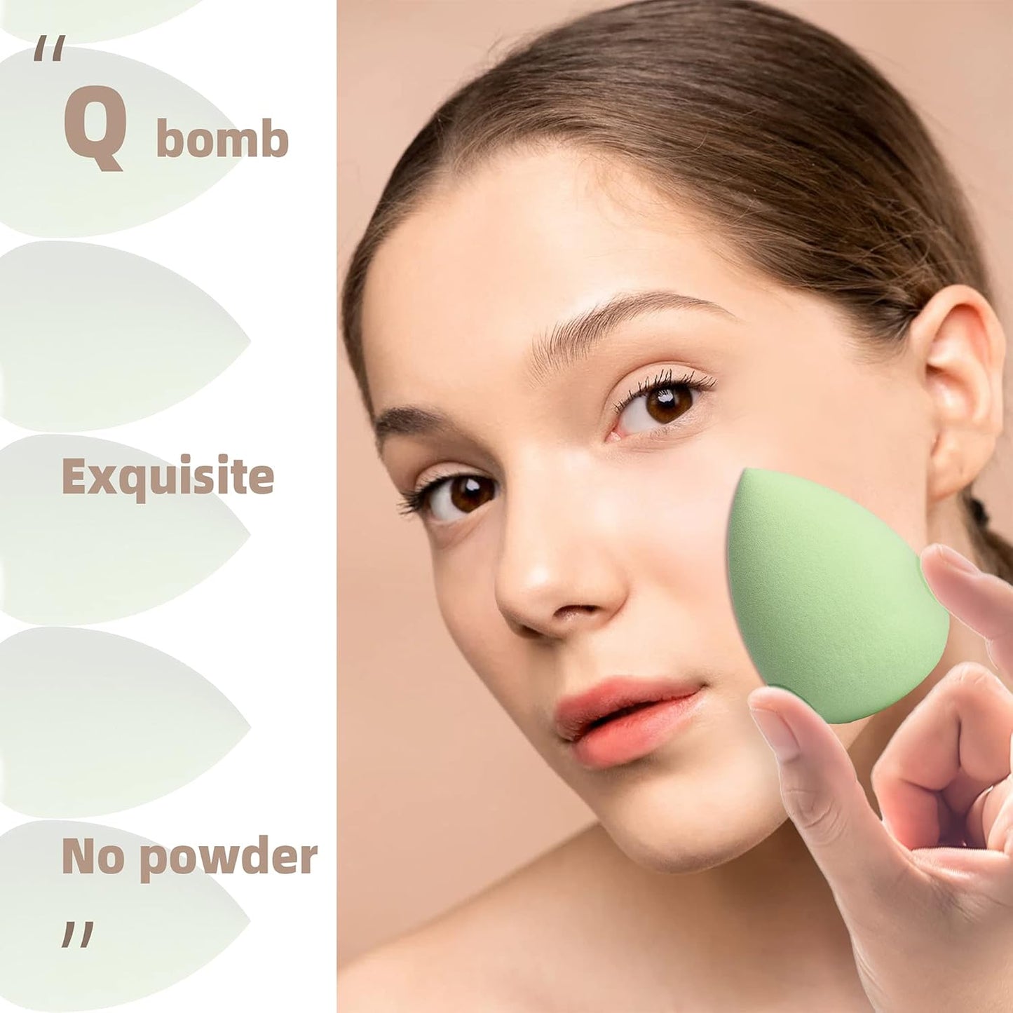 COSTICA Makeup Sponge Set Blender, Beauty Sponge Makeup Blender Flawless for Liquid - Multi Colored 4 pcs Avocado Series