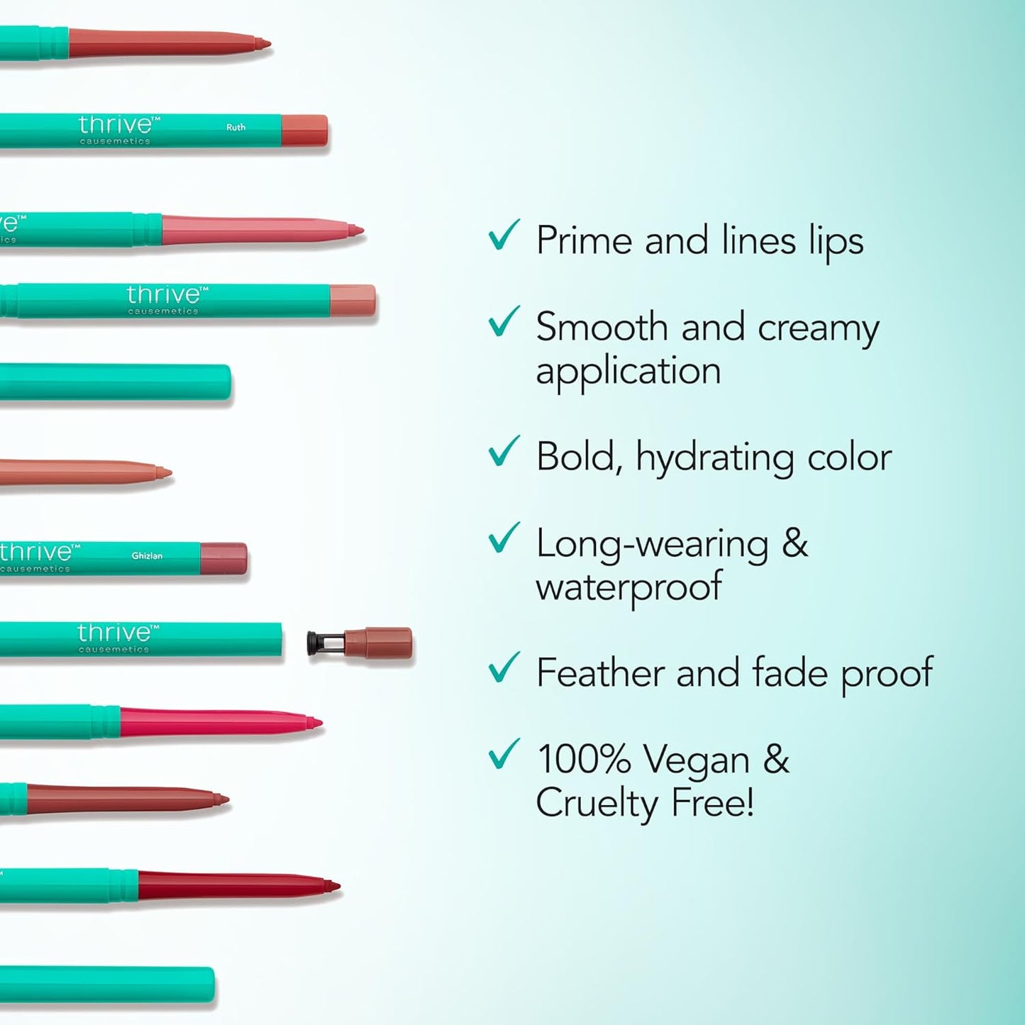Thrive Causemetics Lip Filler Long-Wearing + Plumping Lip Liner, Shea Butter Hydrating Lip Plumper Retractable Lip Liner Pencil, Built In Sharpener, Vegan & Cruelty Free, Monique (Maple)