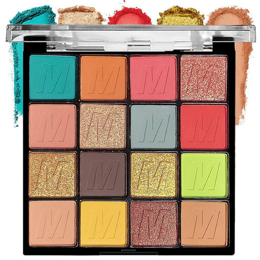 16 Colors Champagne Gold Glitter Matte Shimmer Eyeshadow Palette for Eye Makeup,High Pigmented Brown Eye Shadow Primers Powder Palet de sombras de ojos