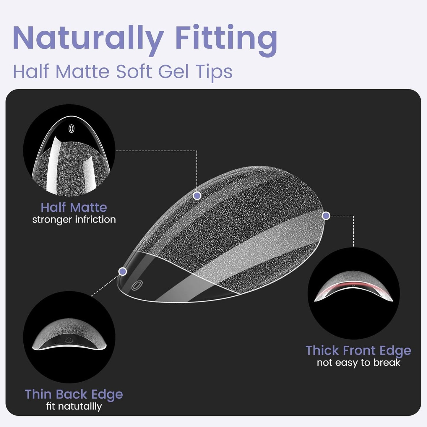 Extra Short Almond Nail Tips: 240Pcs Small Almond Shape Soft Gel Fake Nail Tips for Nail Extension, 12 Sizes Full Cover Clear Press on Nails for Girls for Home DIY Salon