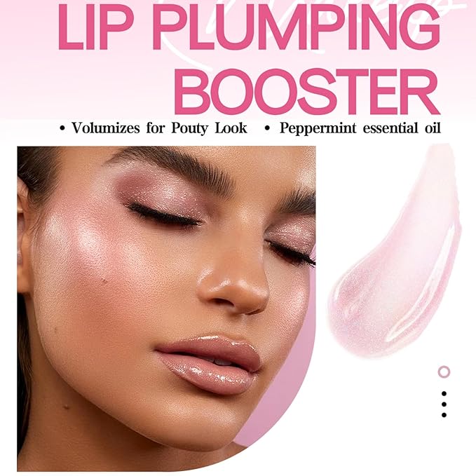Lip Plumper Gloss,Natural Spicy Lip Plumping Booster Moisturizing Hydrating Lip Plumping Oil and Lip Care Serum for Women Girls(#1)