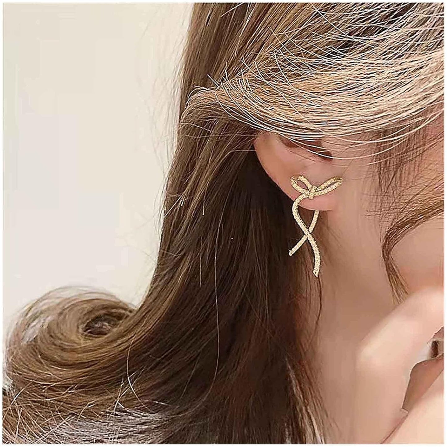 Vintage Crystal Bow Earrings Rhinestone Bow Drop Earrings Long Cz Rhinestone Earrings Gold Bow Cz Stud Earrings Jewelry for Women