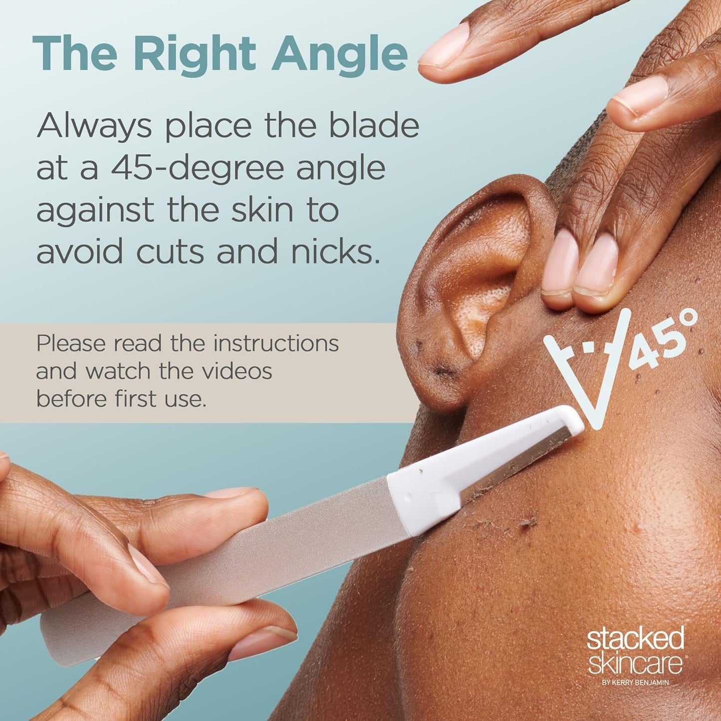 StackedSkincare Dermaplane Razor for Women Face - Professional Facial Razor, Non-electric Face Shaver for Women - Eyebrow Razor & Dermaplaning Tool for Face Exfoliation - Includes Handle & Blade