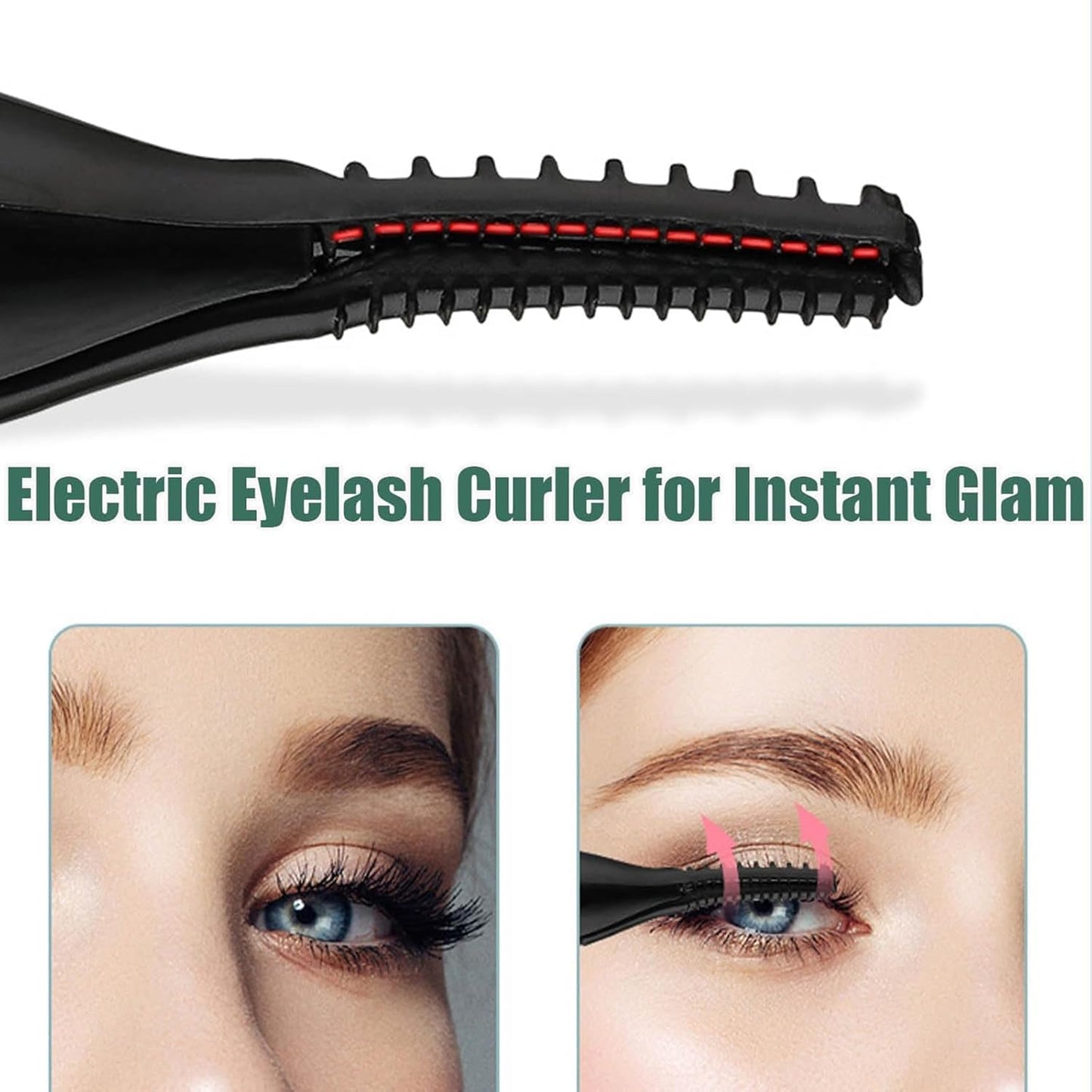 Electric Eyelash Curlers, 2025 New Heated Eyelash Curler, Eyelash Curler for Women, with 8s Fast Heating, 3 Adjustable Temperatures, USB Rechargeable for Long-Lasting Curls (2Pcs Black)