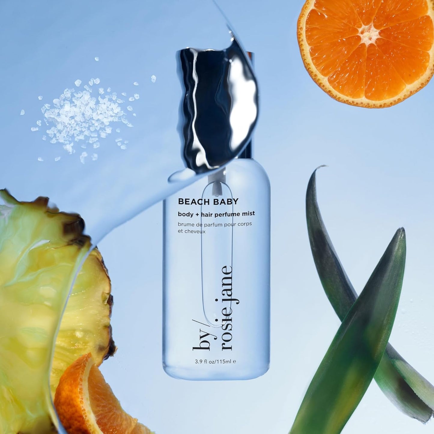 By Rosie Jane Body & Hair Perfume Mist (Beach Baby) - Clean Hair & Body Mist for Women - With Notes of Orange Spritz, Ocean Water & Ylang Ylang (115ml)