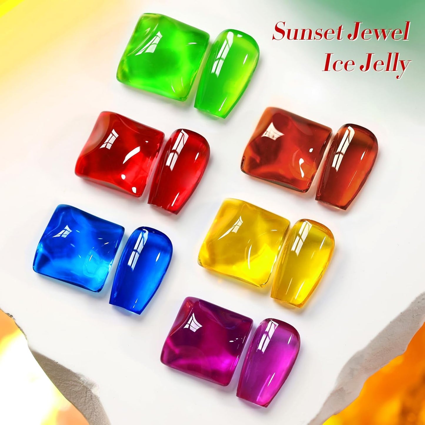 Born Pretty Jelly Gel Nail Polish Halloween Neon Gel Polish,Brown Blood Wine Red Blue Purple Green Translucent Effect,Soak Off U v LED Light Cure Nail Art Kit for Salon Manicure and DIY at Home