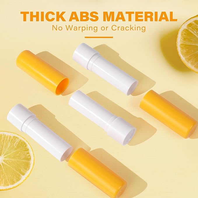 LotFancy Lip Balm Tubes Empty, 28Pcs 4.5ml Lip Balm Container Tubes with Yellow Caps, BPA Free & Leak Free, Refillable