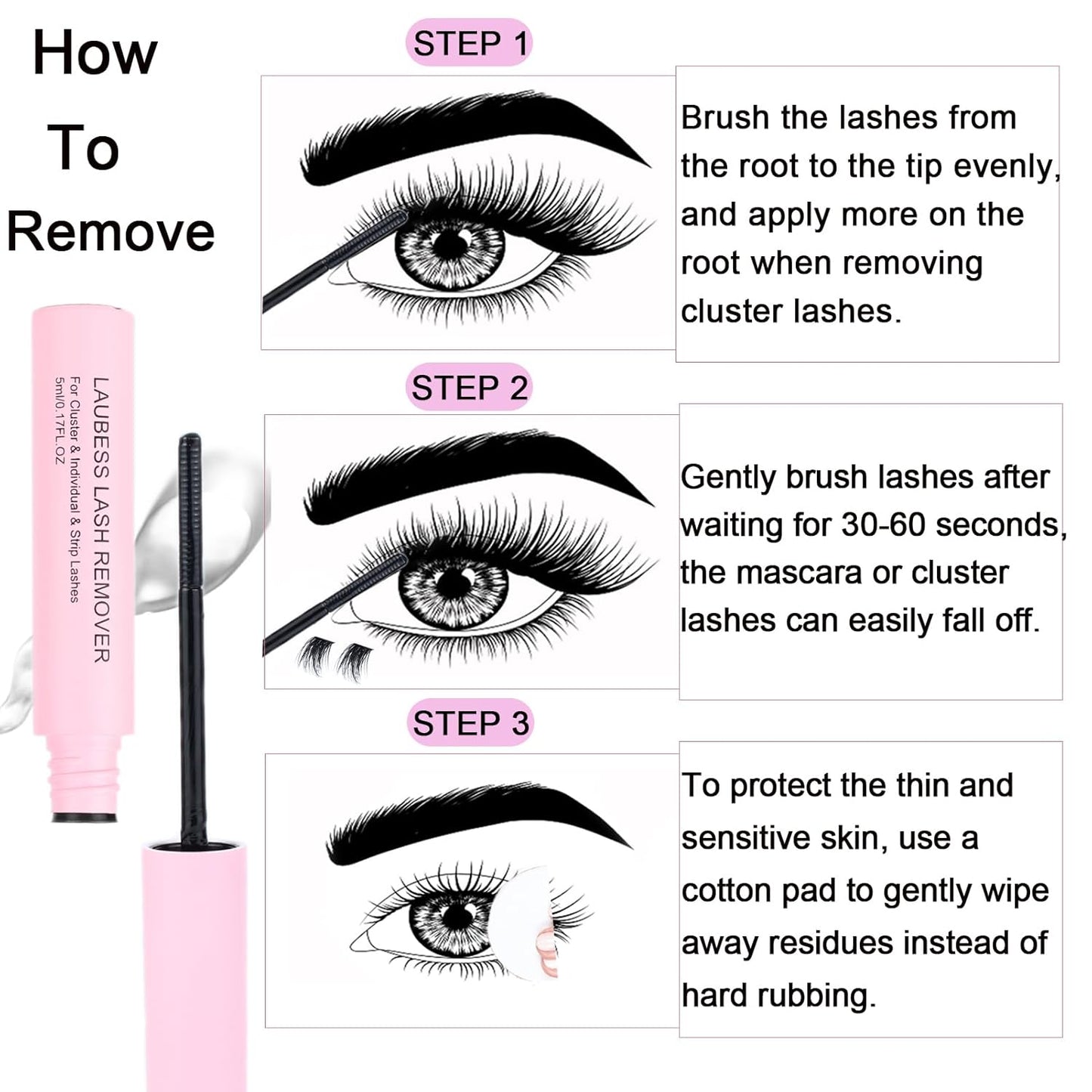 Lash Extension Kit LAUBESS Lash Clusters Kit Cluster Eyelash Extensions Kit Eyelash Clusters Lash Bond and Seal Waterproof Tweezers Brush Lash Glue Remover (Kit 30D/40D-C-Mix9-16)