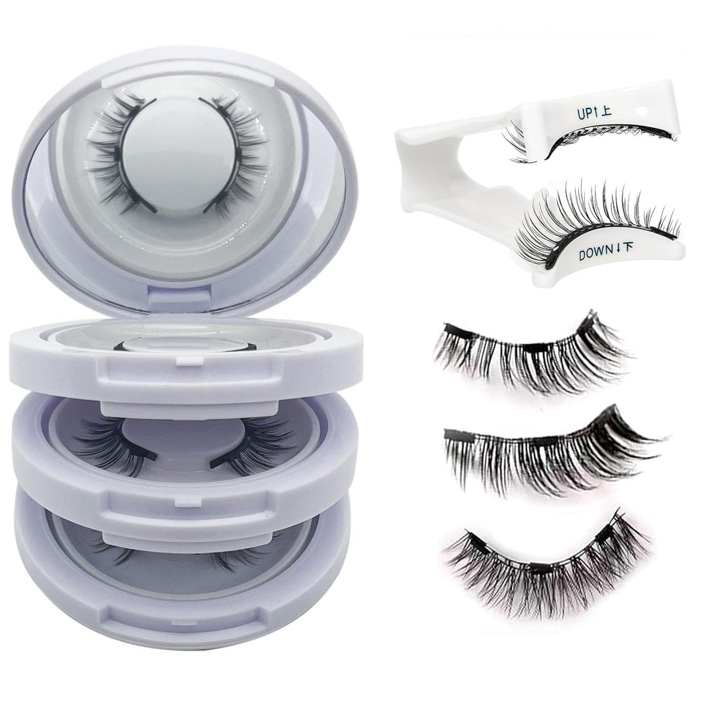 Ealra Craft Magnetic Eyelashes with Applicator,Lumentes Magnetic Eyelashes,3D Soft Flex,Reusable No Glue Needed Soft Lashes for Wmen with All-Day Wear(Natural+Fuller+Simple)