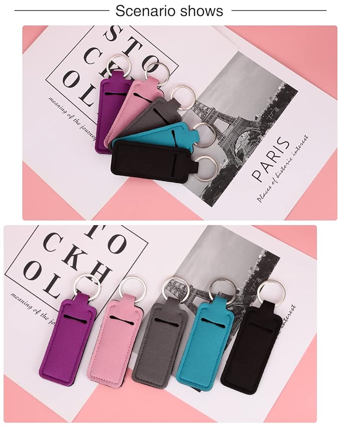 Lip Balm Sleeve Pouch Chapstick Holder With Clip Lipstick Lip Gloss Holder Stocking Stuffers Gift for Women (5pcs)