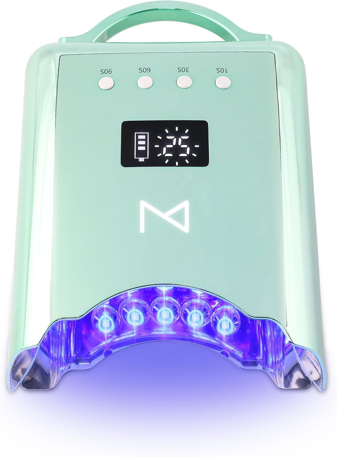 M - NEO Cordless & Rechargeable Nail Curing Lamp 78W with 4 LCD Time Display Timer, Auto Sensor, and Spacious Interior for All Hand Sizes and Nail Lengths (Mermaid)