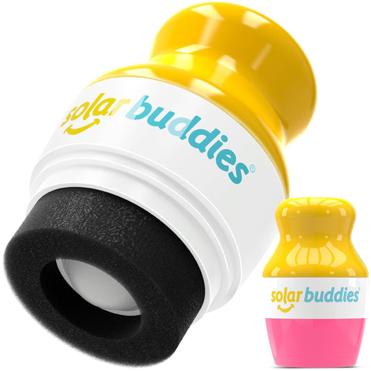Solar Buddies Sunscreen Applicator - Single Pink - Refillable Roll on Sponge Sunscreen, Suncream & Lotion Applicator For Kids, Adults & Families - Holds 3.4fl oz, Perfect Size for Travel