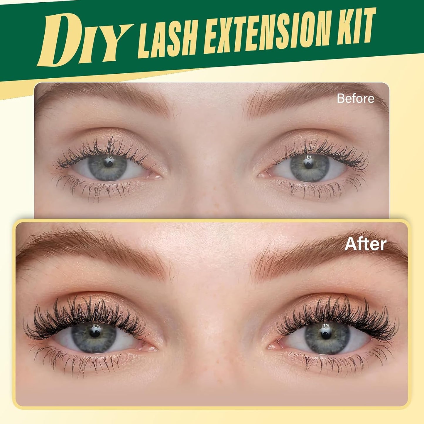 KEYYOULASH DIY Lash Extension Kit 144pcs 8-18MIX Lash Clusters Eyelash Extension Kit with Lash Bond and Seal,Remover,Applicators for DIY Lash Extensions at Home (KY03 Kit)