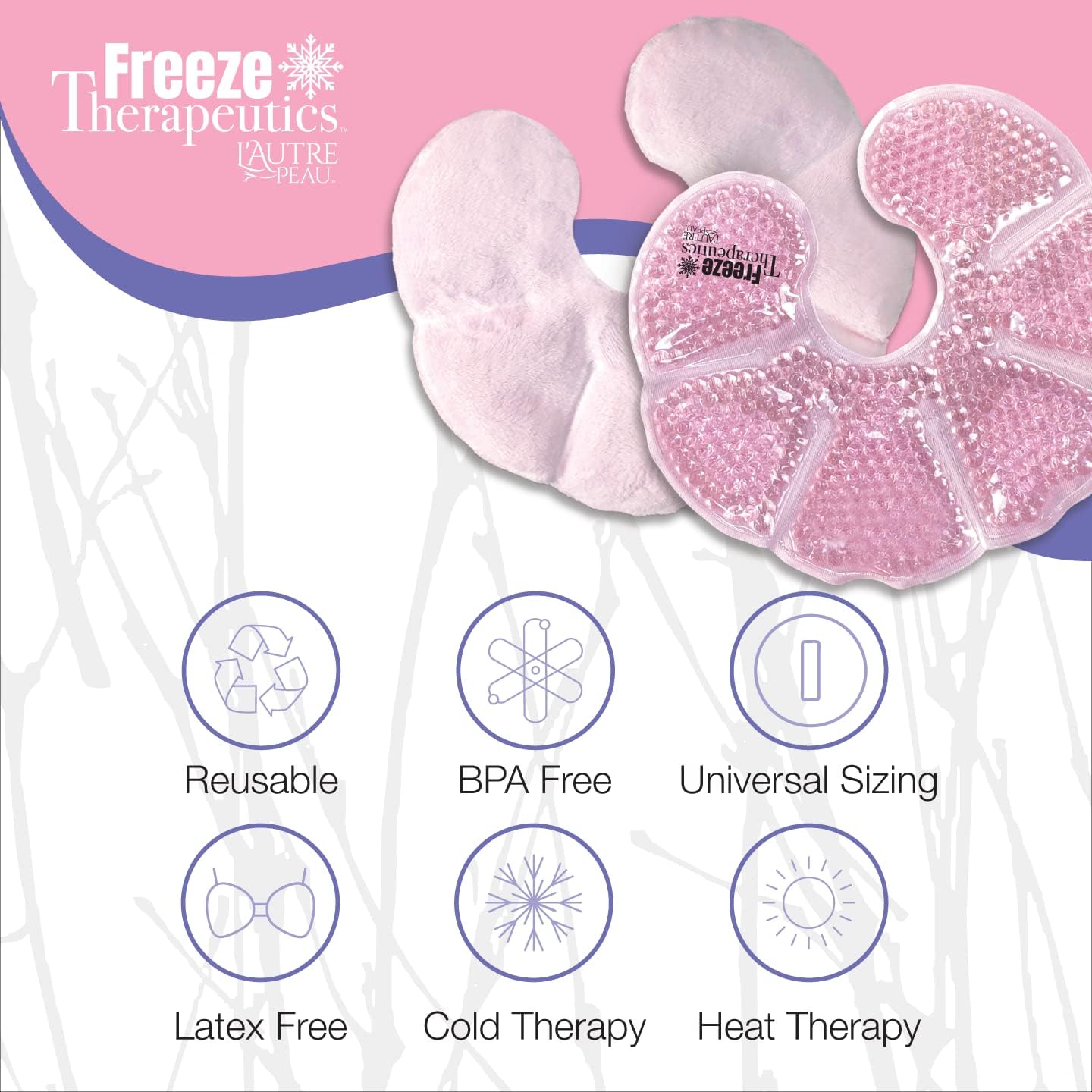 USA Merchant | Hot/Cold Plush Breast Gel Bead Packs by L'AUTRE PEAU Set of 2 Relief for Breastfeeding, Nursing Pain, Mastitis, Engorgement, Swelling, Plugged Ducts | Boost Milk Let-Down & Production