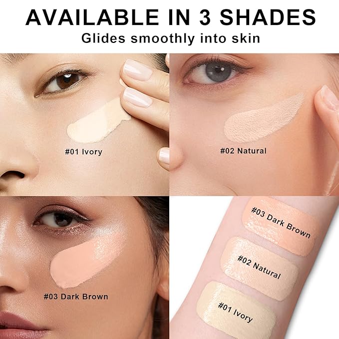 Mushroom Head Air Cushion CC Cream Foundation - Moisturizing Concealer for Even Skin Tone - Makeup Base Primer (#01 Ivory White)